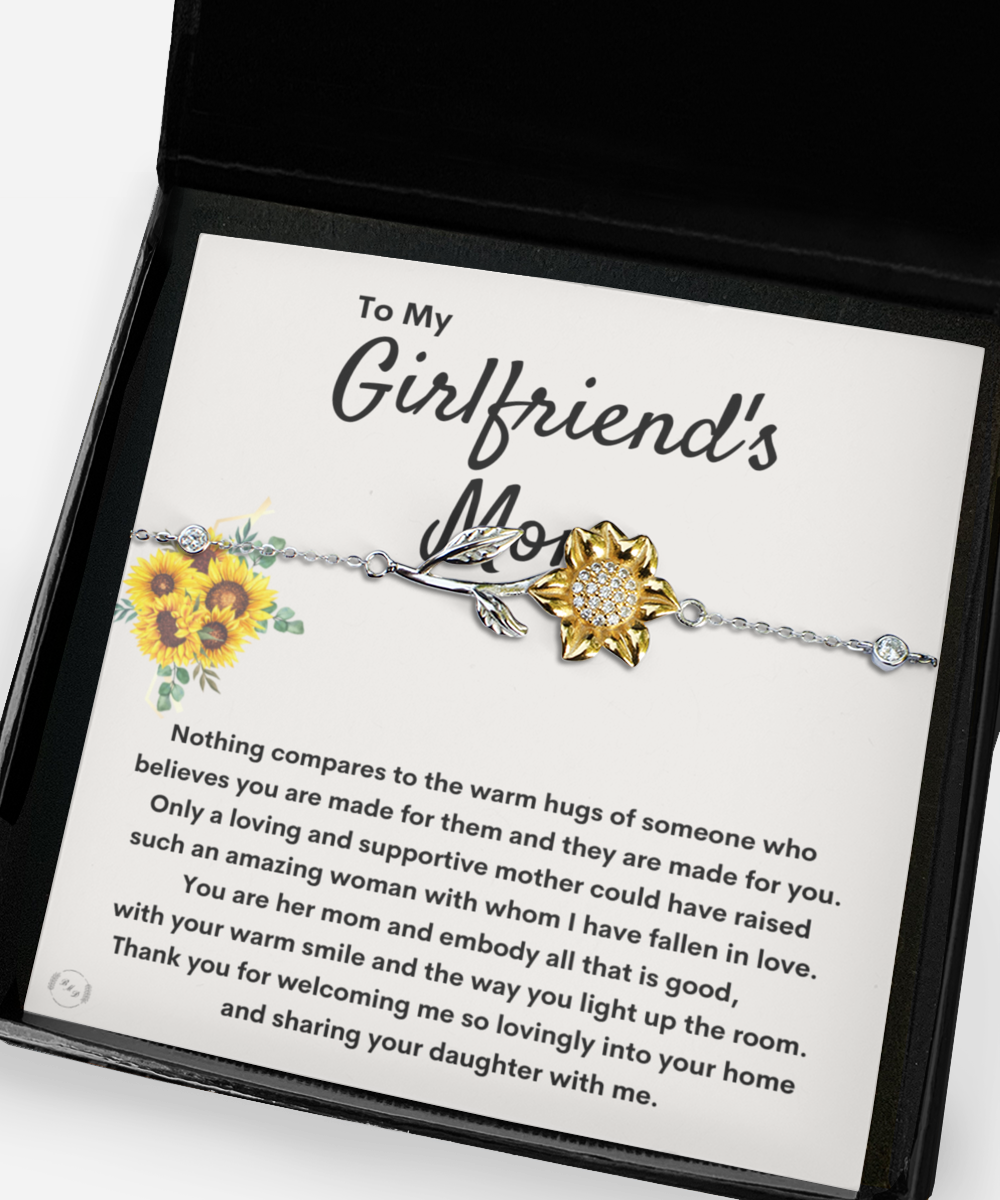 To My Girlfriend's Mom Sunflower Bracelet - Your Warm Smiles