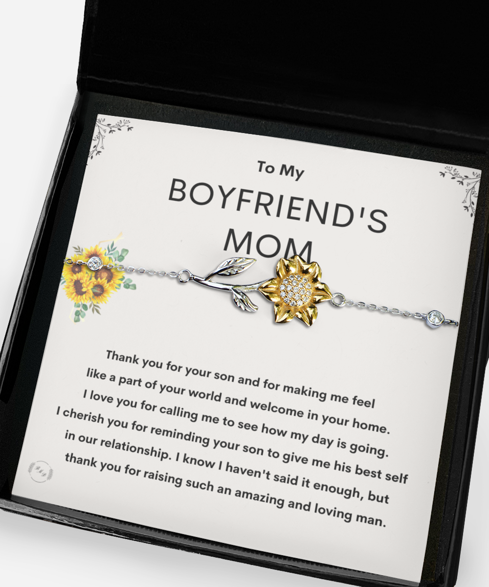 Boyfriend's Mom Gift Bracelet - Thank You For Your Son